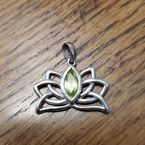 Sterling silver lotus pendant